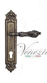 Дверная ручка Venezia на планке PL96 мод. Monte Cristo (ант. бронза) под цилиндр